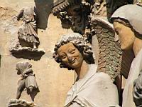 Reims - Cathedrale - Portail ouest, Statue, Ange de l'Annonciation